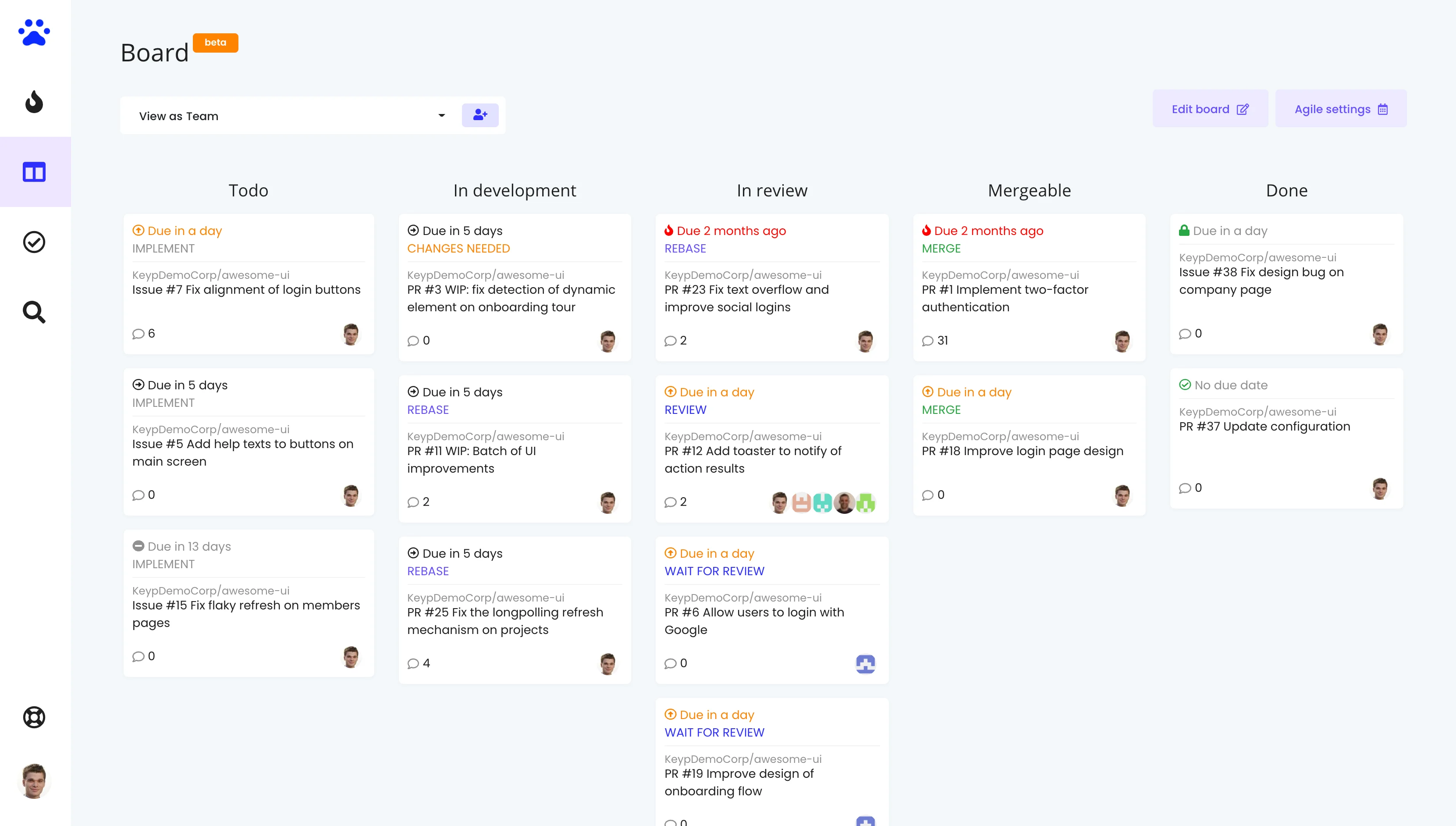 Agile Board for developers